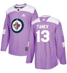 Youth Adidas Winnipeg Jets #13 Brandon Tanev Authentic Purple Fights Cancer Practice NHL Jersey