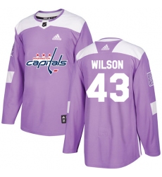 Youth Adidas Washington Capitals #43 Tom Wilson Authentic Purple Fights Cancer Practice NHL Jersey