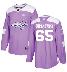 Men's Adidas Washington Capitals #65 Andre Burakovsky Authentic Purple Fights Cancer Practice NHL Jersey