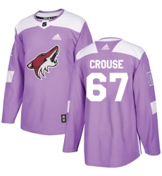 Men's Adidas Arizona Coyotes #67 Lawson Crouse Authentic Purple Fights Cancer Practice NHL Jersey