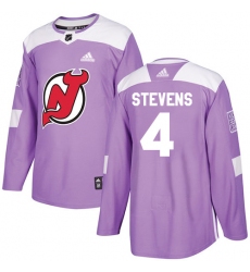 Youth Adidas New Jersey Devils #4 Scott Stevens Authentic Purple Fights Cancer Practice NHL Jersey