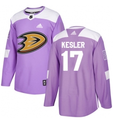 Men's Adidas Anaheim Ducks #17 Ryan Kesler Authentic Purple Fights Cancer Practice NHL Jersey