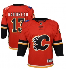 Youth Calgary Flames #13 Johnny Gaudreau Red 2020-21 Alternate Premier Player Jersey