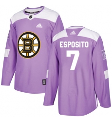 Youth Adidas Boston Bruins #7 Phil Esposito Authentic Purple Fights Cancer Practice NHL Jersey