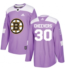 Youth Adidas Boston Bruins #30 Gerry Cheevers Authentic Purple Fights Cancer Practice NHL Jersey