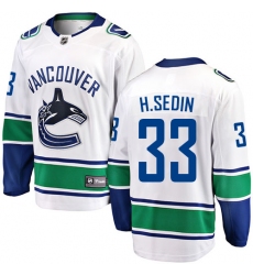 Youth Vancouver Canucks #33 Henrik Sedin Fanatics Branded White Away Breakaway NHL Jersey