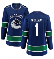 Women's Vancouver Canucks #1 Kirk Mclean Fanatics Branded Blue Home Breakaway NHL Jersey