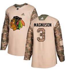 Men's Adidas Chicago Blackhawks #3 Keith Magnuson Authentic Camo Veterans Day Practice NHL Jersey