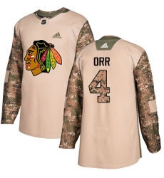 Men's Adidas Chicago Blackhawks #4 Bobby Orr Authentic Camo Veterans Day Practice NHL Jersey