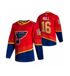 Men's St. Louis Blues #16 Brett Hull Red 2020-21 Reverse Retro Alternate Hockey Jersey