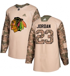 Youth Adidas Chicago Blackhawks #23 Michael Jordan Authentic Camo Veterans Day Practice NHL Jersey