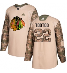 Men's Adidas Chicago Blackhawks #22 Jordin Tootoo Authentic Camo Veterans Day Practice NHL Jersey