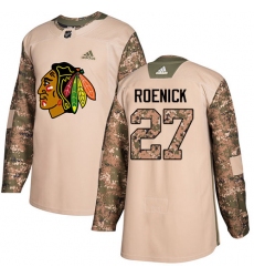 Men's Adidas Chicago Blackhawks #27 Jeremy Roenick Authentic Camo Veterans Day Practice NHL Jersey