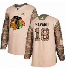 Men's Adidas Chicago Blackhawks #18 Denis Savard Authentic Camo Veterans Day Practice NHL Jersey