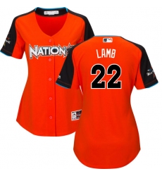 Women's Majestic Arizona Diamondbacks #22 Jake Lamb Authentic Orange National League 2017 MLB All-Star MLB Jersey