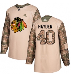 Men's Adidas Chicago Blackhawks #40 John Hayden Authentic Camo Veterans Day Practice NHL Jersey