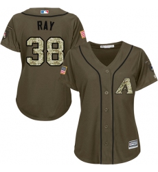 Women's Majestic Arizona Diamondbacks #38 Robbie Ray Replica Green Salute to Service MLB Jersey