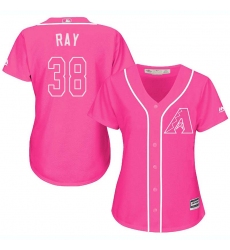 Women's Majestic Arizona Diamondbacks #38 Robbie Ray Replica Pink Fashion MLB Jersey