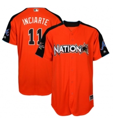 Men's Majestic Atlanta Braves #11 Ender Inciarte Authentic Orange National League 2017 MLB All-Star MLB Jersey