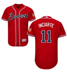 Men's Majestic Atlanta Braves #11 Ender Inciarte Red Flexbase Authentic Collection MLB Jersey