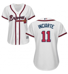 Women's Majestic Atlanta Braves #11 Ender Inciarte Authentic White Home Cool Base MLB Jersey