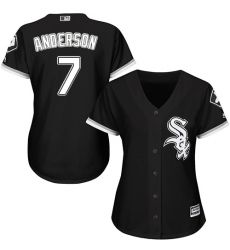 Women's Majestic Chicago White Sox #7 Tim Anderson Authentic Black Alternate Home Cool Base MLB Jersey