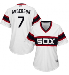 Women's Majestic Chicago White Sox #7 Tim Anderson Replica White 2013 Alternate Home Cool Base MLB Jersey