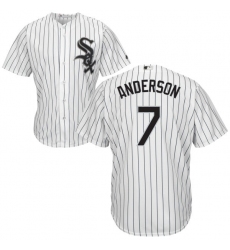 Youth Majestic Chicago White Sox #7 Tim Anderson Authentic White Home Cool Base MLB Jersey