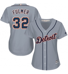 Women's Majestic Detroit Tigers #32 Michael Fulmer Authentic Grey Road Cool Base MLB Jersey