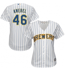 Women's Majestic Milwaukee Brewers #46 Corey Knebel Authentic White Alternate Cool Base MLB Jersey