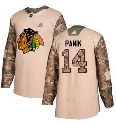 Men's Adidas Chicago Blackhawks #14 Richard Panik Authentic Camo Veterans Day Practice NHL Jersey