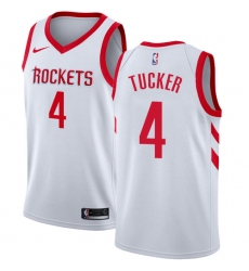 Women's Nike Houston Rockets #4 PJ Tucker Authentic White Home NBA Jersey - Association Edition