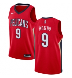 Men's Nike New Orleans Pelicans #9 Rajon Rondo Authentic Red Alternate NBA Jersey Statement Edition