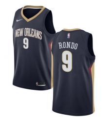 Men's Nike New Orleans Pelicans #9 Rajon Rondo Swingman Navy Blue Road NBA Jersey - Icon Edition