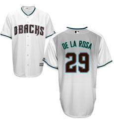 Men's Majestic Arizona Diamondbacks #29 Jorge De La Rosa Authentic White/Capri Cool Base MLB Jersey