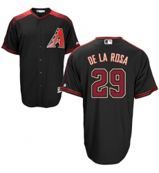 Men's Majestic Arizona Diamondbacks #29 Jorge De La Rosa Replica Black/Brick Alternate Cool Base MLB Jersey