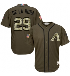 Men's Majestic Arizona Diamondbacks #29 Jorge De La Rosa Replica Green Salute to Service MLB Jersey