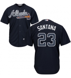 Men's Majestic Atlanta Braves #23 Danny Santana Replica Blue Alternate Road Cool Base MLB Jersey