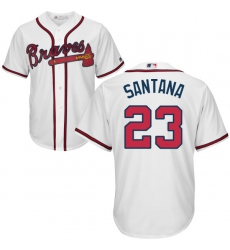 Youth Majestic Atlanta Braves #23 Danny Santana Authentic White Home Cool Base MLB Jersey