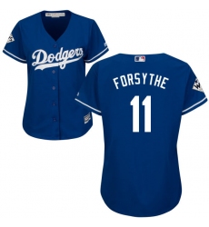 Women's Majestic Los Angeles Dodgers #11 Logan Forsythe Authentic Royal Blue Alternate 2017 World Series Bound Cool Base MLB Jersey