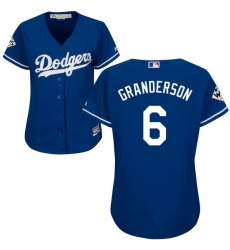 Women's Majestic Los Angeles Dodgers #6 Curtis Granderson Replica Royal Blue Alternate 2017 World Series Bound Cool Base MLB Jersey