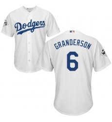 Youth Majestic Los Angeles Dodgers #6 Curtis Granderson Authentic White Home 2017 World Series Bound Cool Base MLB Jersey