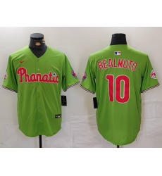 Men's Philadelphia Phillies #10 JT Realmuto Green With Stitched Cool Base Nike Jersey