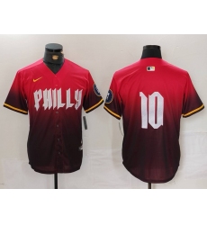 Men's Philadelphia Phillies #10 JT Realmuto Red 2024 City Connect Limited Stitched Jersey