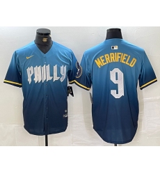 Men's Philadelphia Phillies #9 Whit Merrifield Blue 2024 City Connect Limited Stitched Jersey