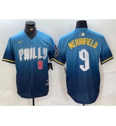 Men's Philadelphia Phillies #9 Whit Merrifield Blue 2024 City Connect Limited Stitched Jerseys