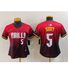 Women's Philadelphia Phillies #5 Bryson Stott Number Red 2024 City Connect Limited Jersey