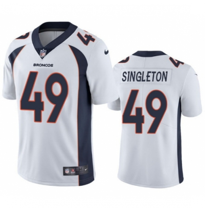 Men's Denver Brocos #49 Alex Singleton White F U S E Stitched Limited NFL Jersey