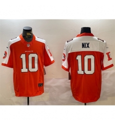 Men's Denver Broncos #10 Bo Nix Orange 2024 F U S E Throwback Vapor Limited Alternate Stitched Football Jersey