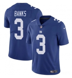 Men's New York Giants #3 Deonte Banks Blue Vapor Untouchable Limited Football Stitched Jersey